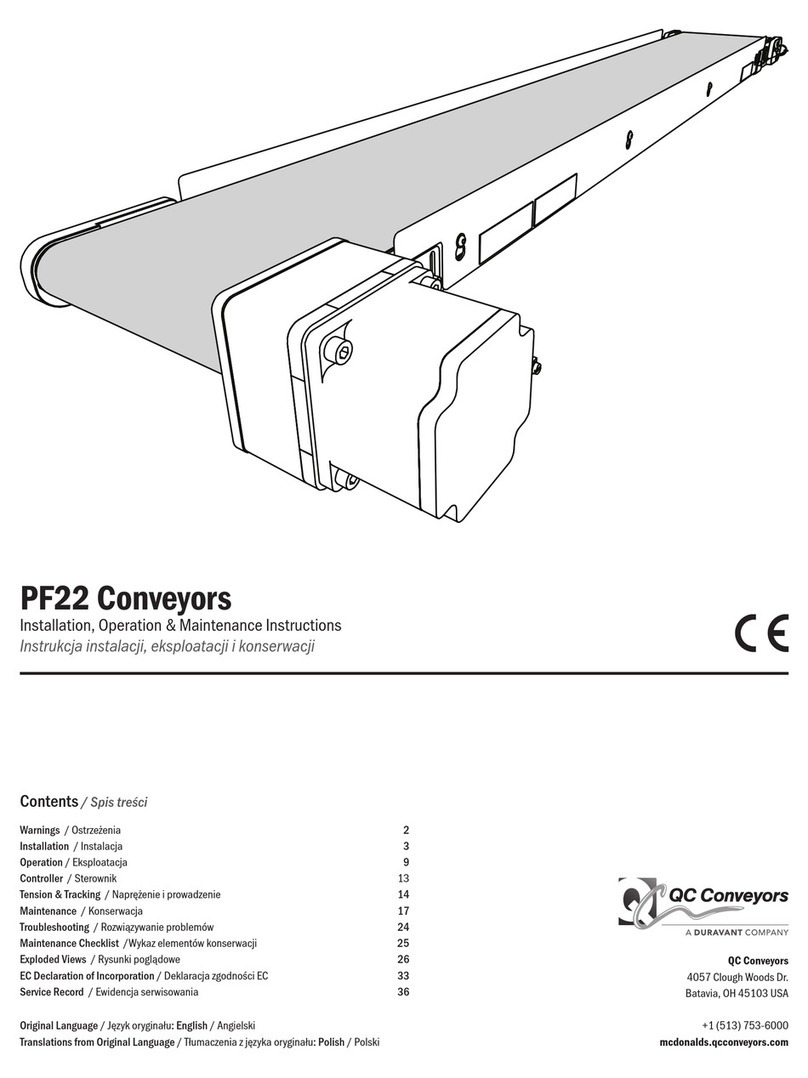 DURAVANT QC Conveyors PF22 Installation, operation & maintenance instructions