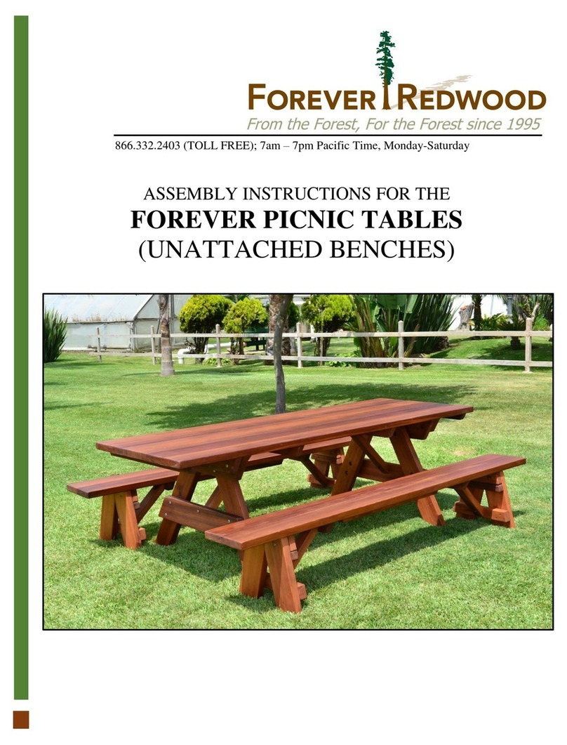 Forever Redwood FOREVER PICNIC TABLES User manual Forever Redwood FOREVER PICNIC TABLES User manual
