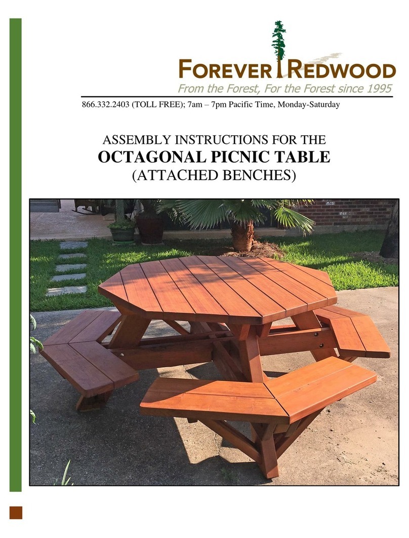 Forever Redwood OCTAGONAL PICNIC TABLE Assembly instructions