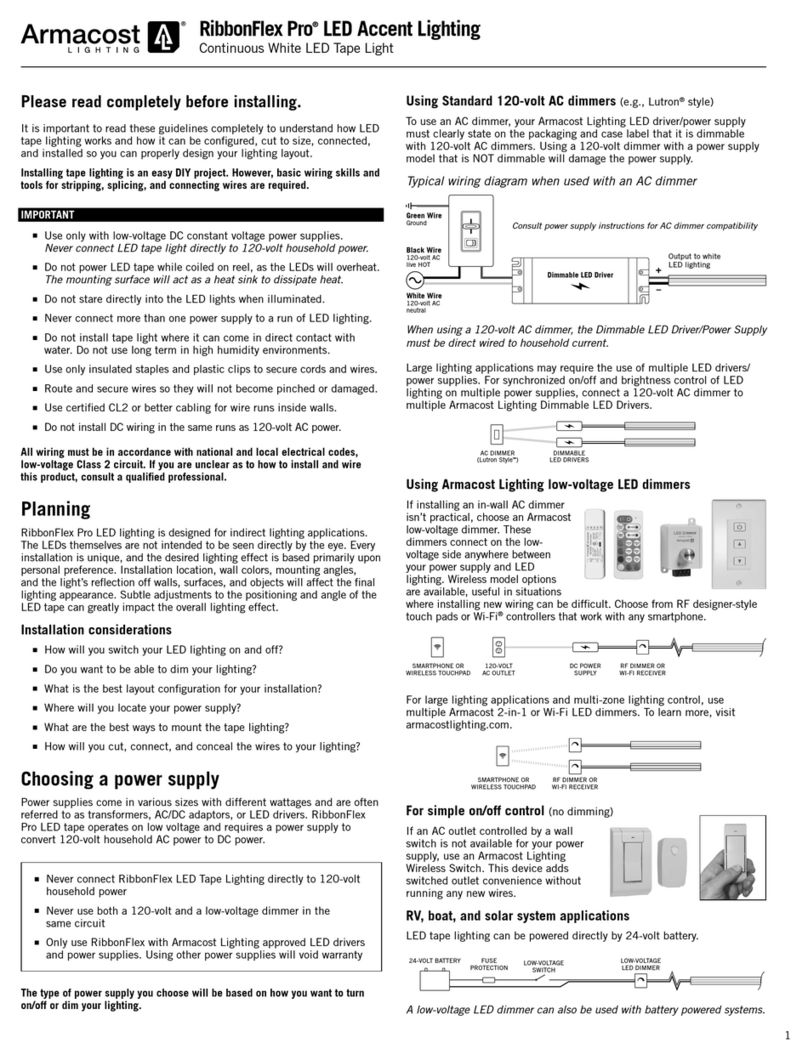 Armacost Lighting RibbonFlex Pro quick start guide