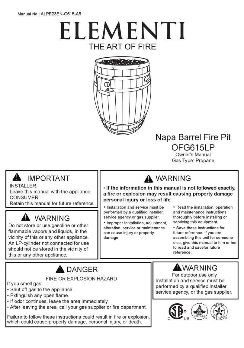 ELEMENTI Napa OFG615LP User manual