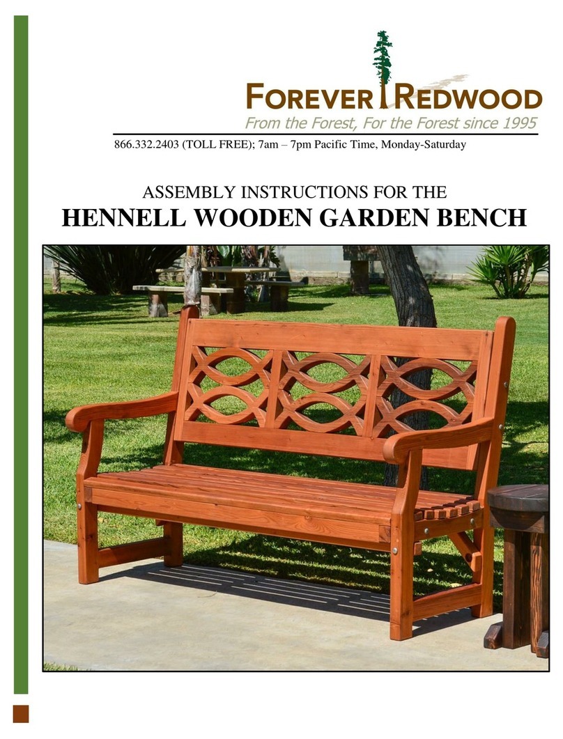 Forever Redwood HENNELL WOODEN GARDEN BENCH Assembly instructions