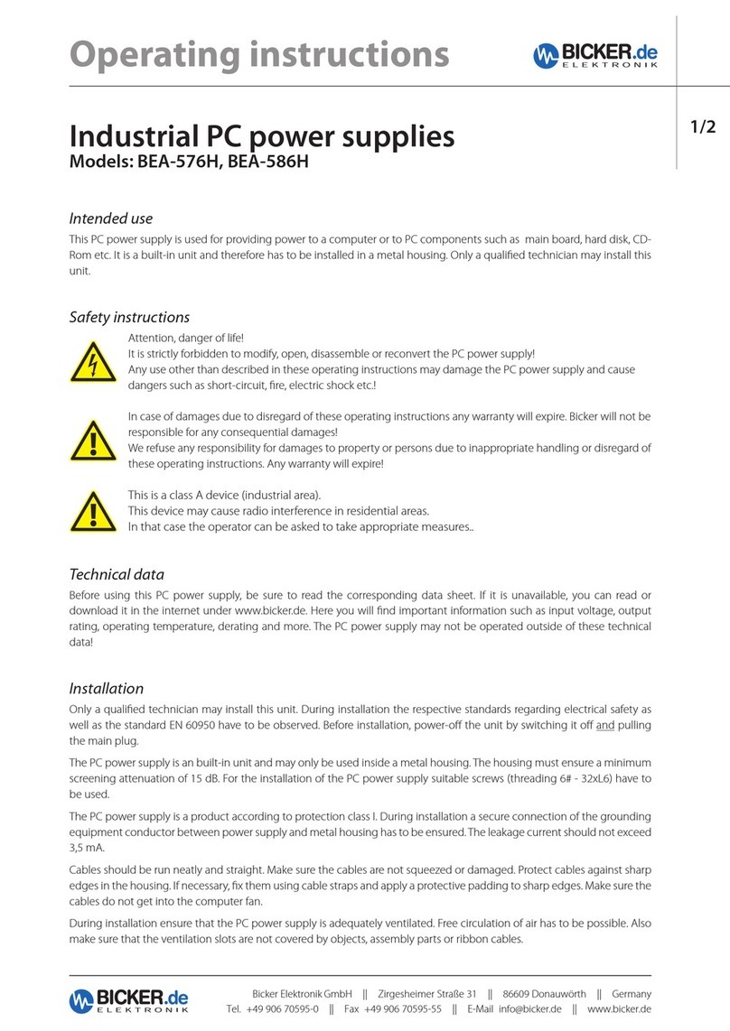Bicker BEA-576H operating instructions