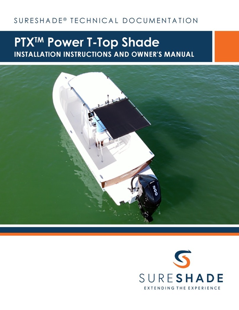 SureShade PTX Power T-Top Shade Installation instructions and owner's manual