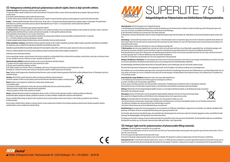 M+W Dental Superlite 75 quick start guide