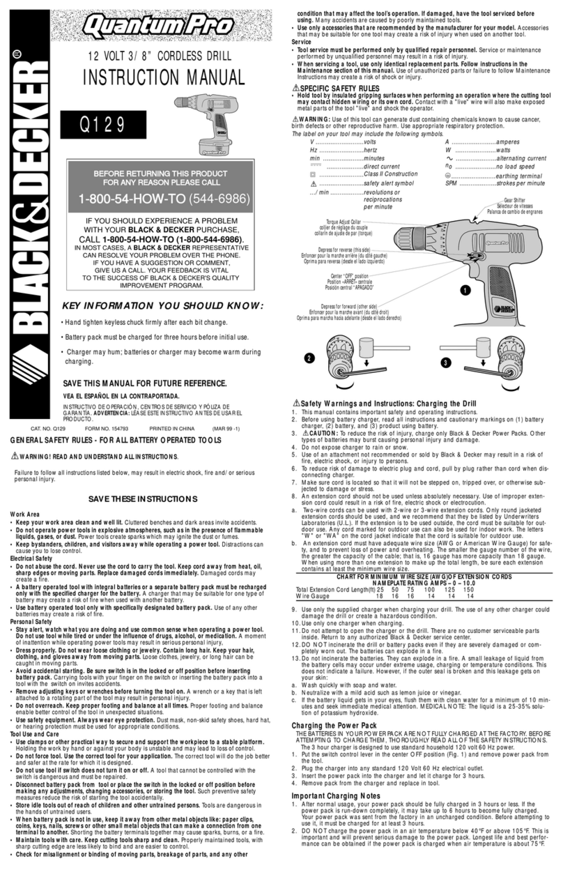 Black & Decker QuantumPro Q129 instruction manual