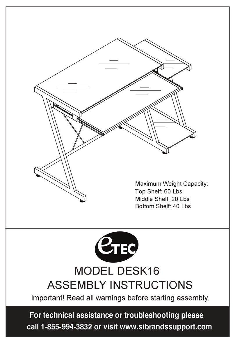 Etec DESK16 Assembly instructions