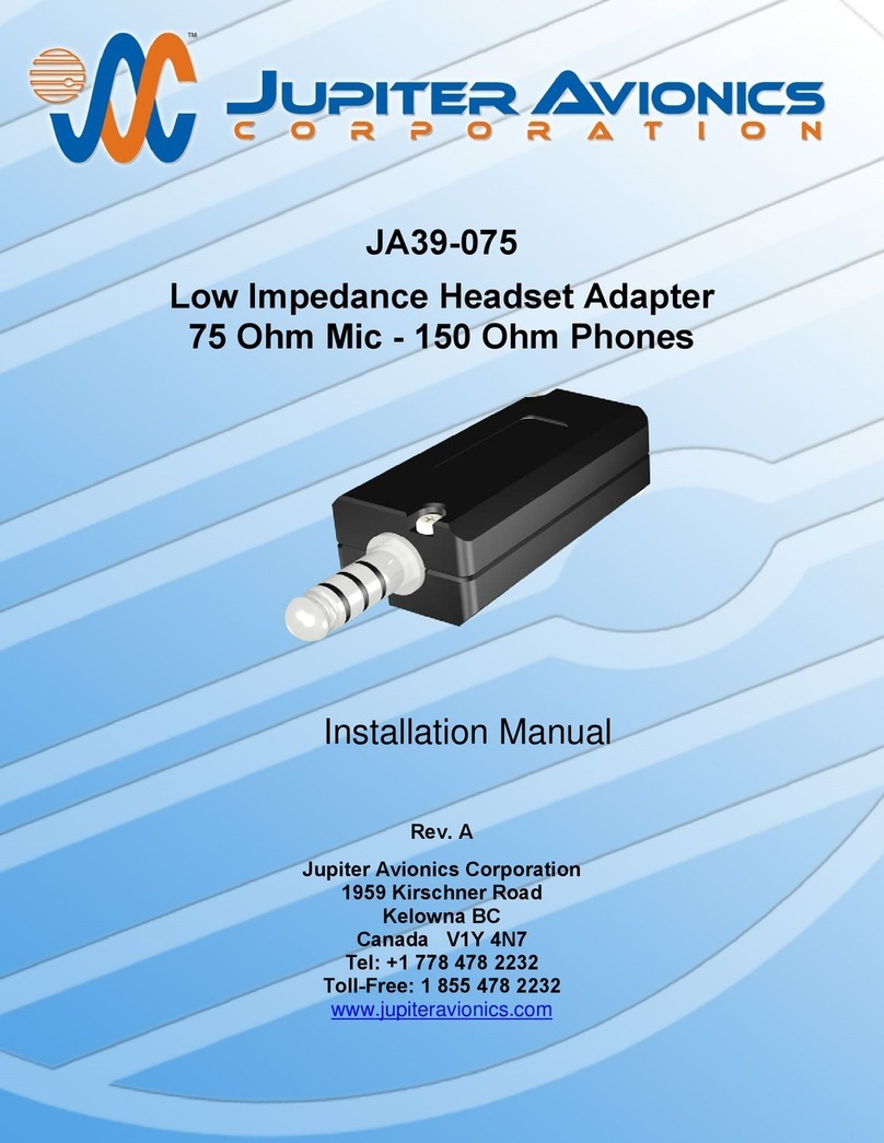 Jupiter Avionics JA39-075 installation manual Jupiter Avionics JA39-075 installation manual