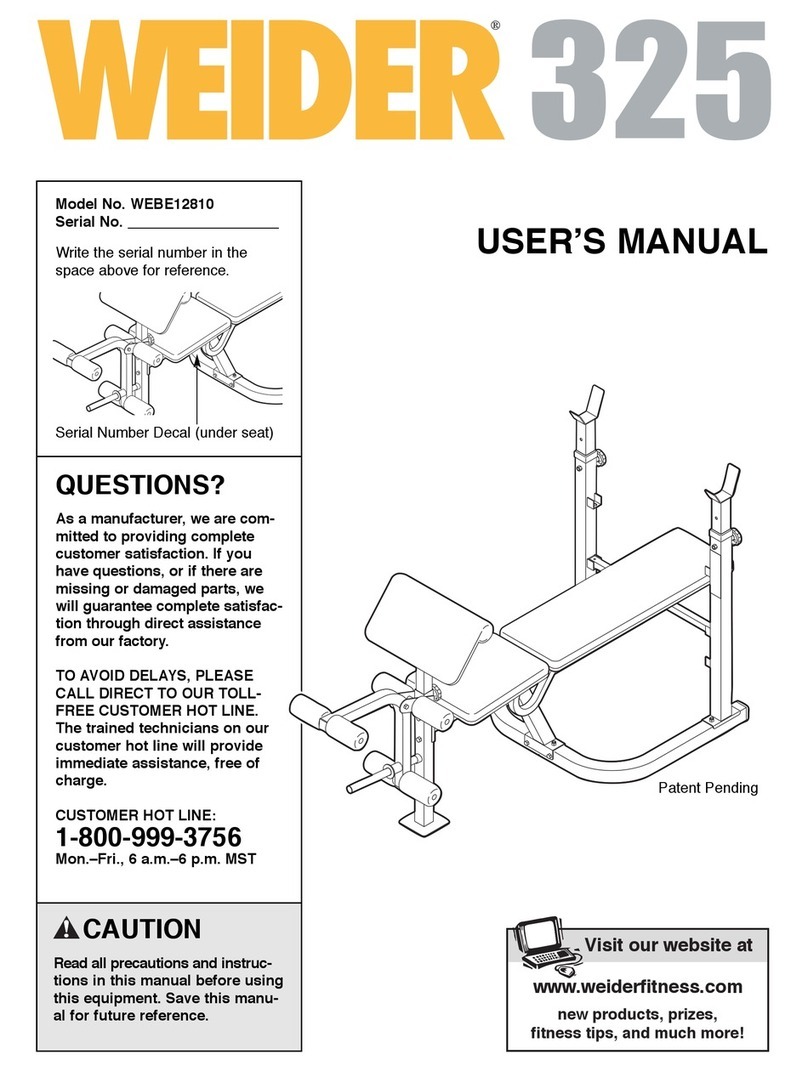 ICON Health & Fitness WEIDER 325 user manual