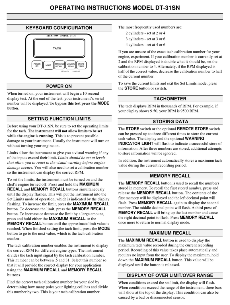 Digatron DT-31SN operating instructions Digatron DT-31SN operating instructions