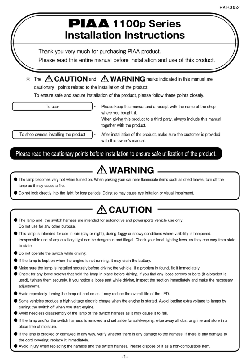 Piaa 1100p Series installation instructions