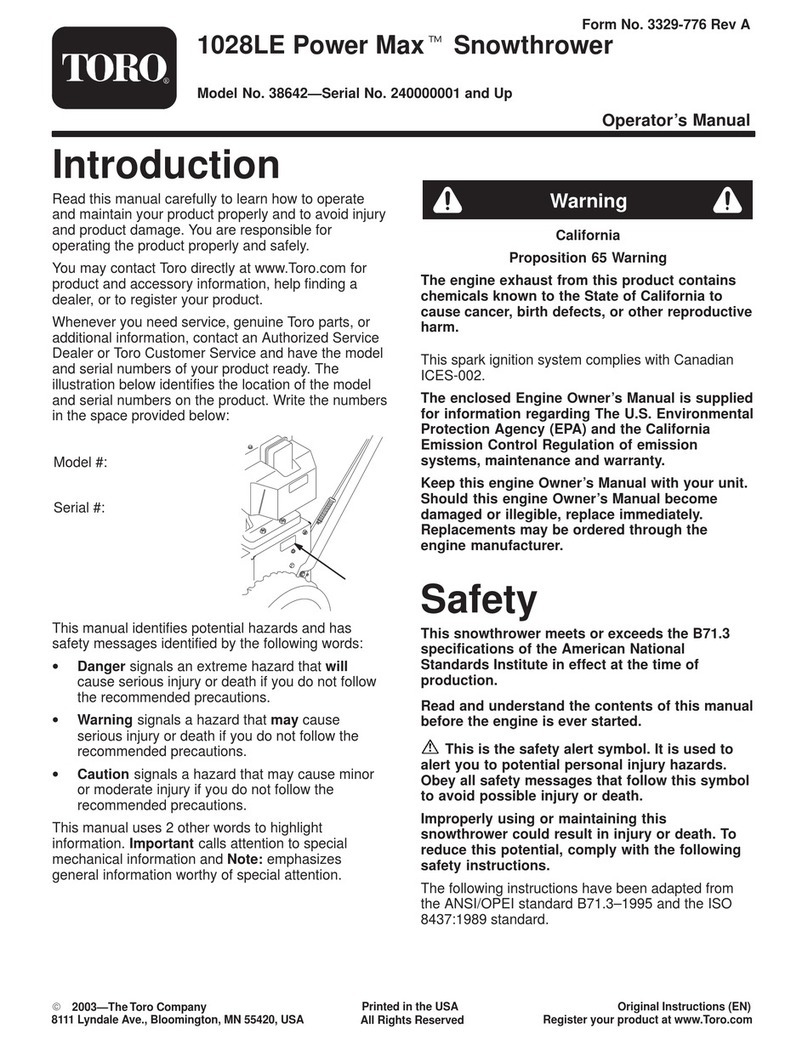 Toro Power Max 1028LE User manual