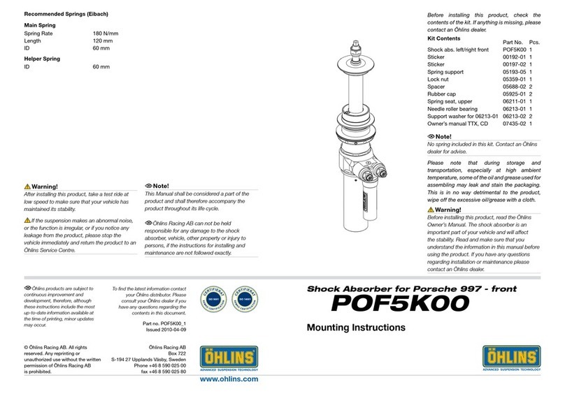 Ohlins POF5K00 Mounting instructions