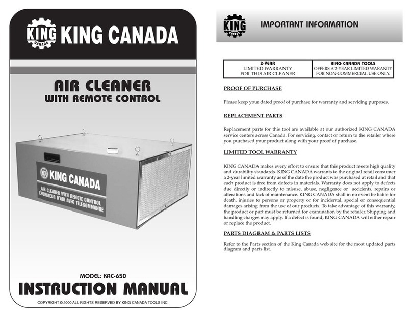 King Canada KAC-650 instruction manual