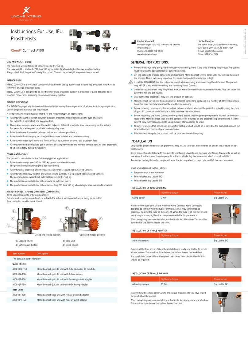 Lindhe Xtend Connect A100 Instructions for use Lindhe Xtend Connect A100 Instructions for use