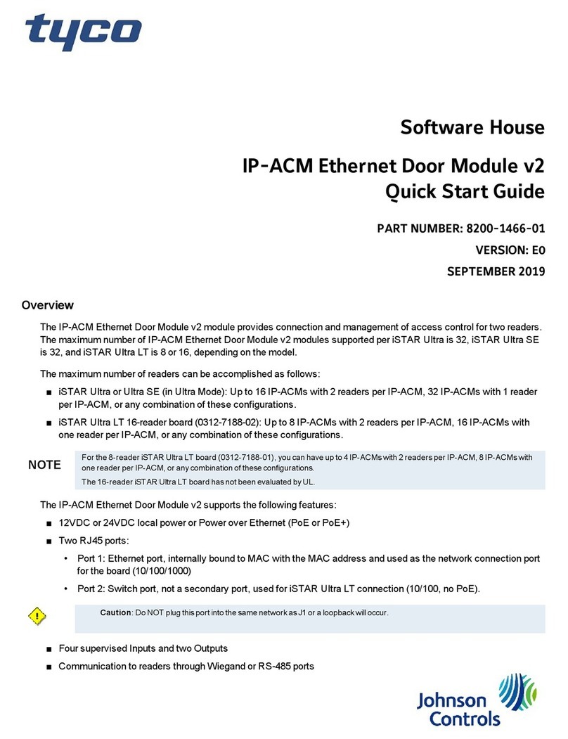 Johnson Controls Tyco 8200-1466-01 quick start guide