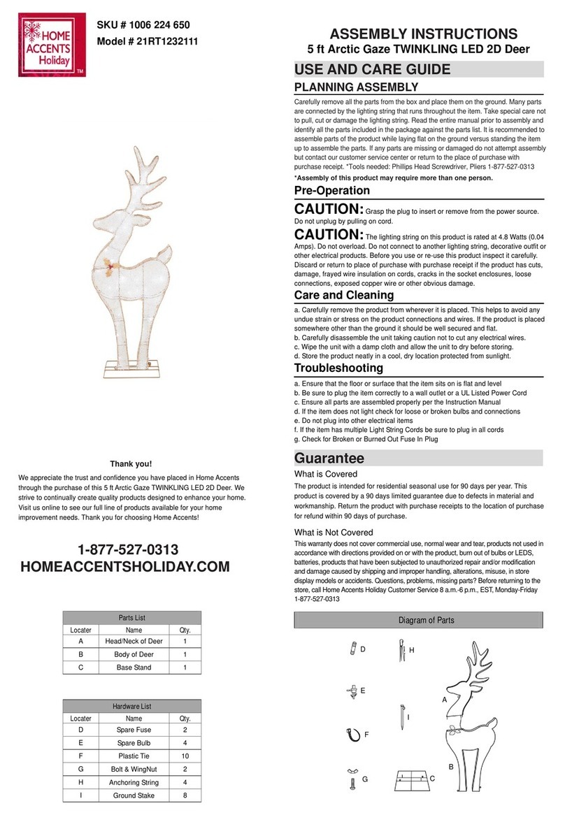 Home Accents Holiday 21RT1232111 Assembly instructions