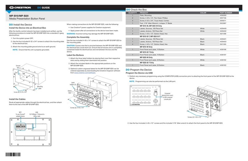 Crestron MP-B10 Do guide