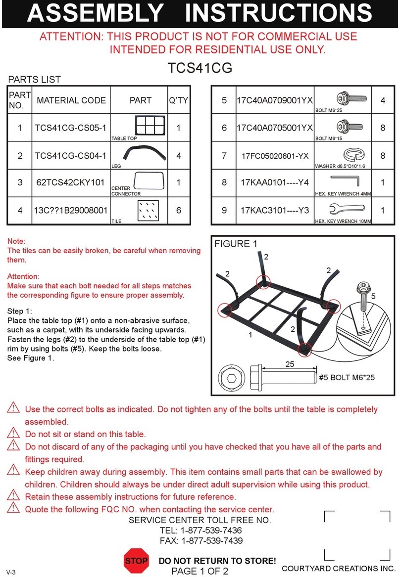 Courtyard Creations TCS41CG Assembly instructions Courtyard Creations TCS41CG Assembly instructions
