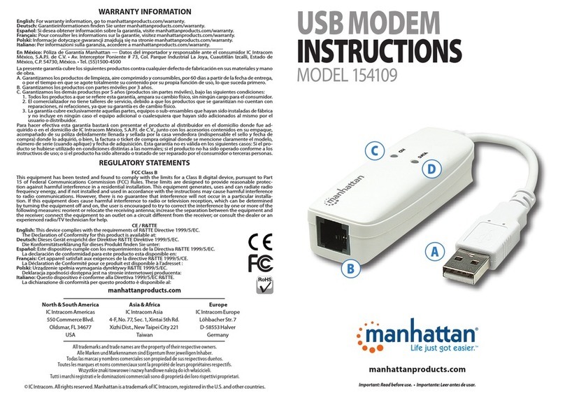 Manhattan 154109 instructions
