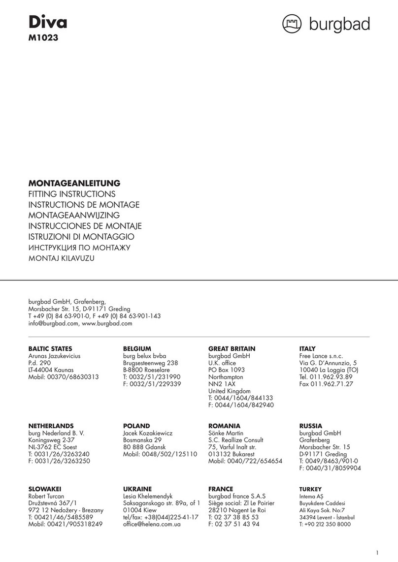 burgbad Diva M1023 Fitting instructions