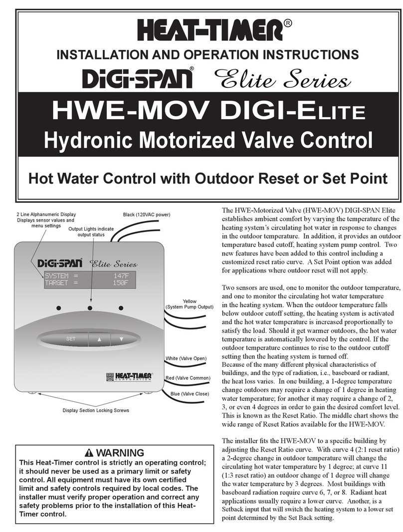 heat-timer DiGi-SPAN Elite Series Assembly, installation and operation instructions