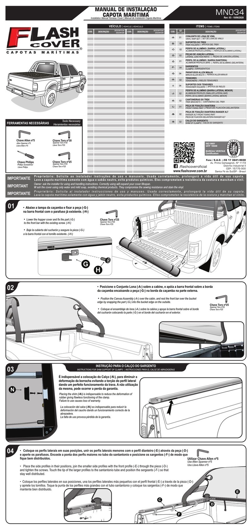 Flash Cover MN034 installation manual