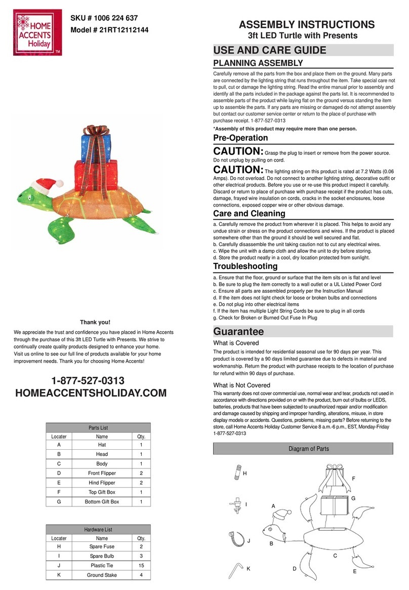 Home Accents Holiday 21RT12112144 Assembly instructions