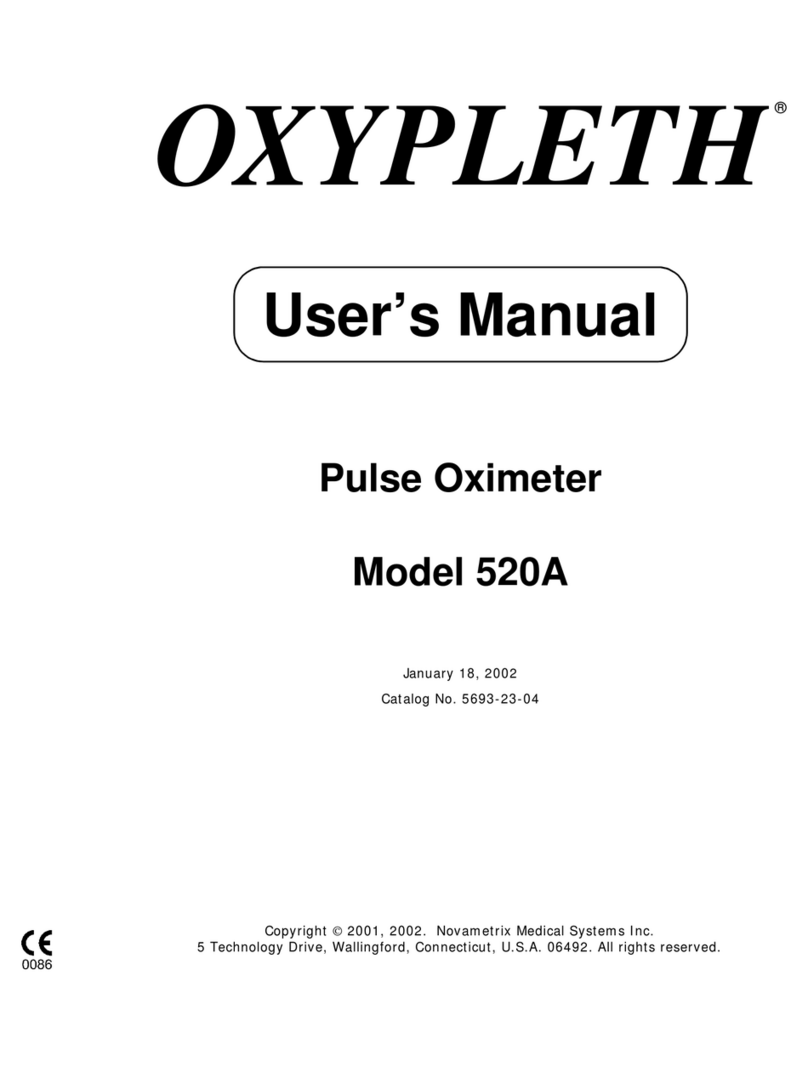 Novametrix Medical Systems OXYPLETH 520A user manual Novametrix Medical Systems OXYPLETH 520A user manual
