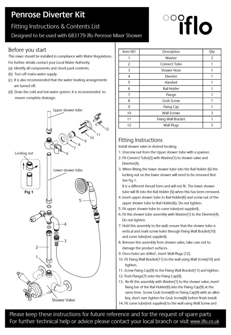 iflo Penrose Diverter Kit Fitting Instructions & Contents List