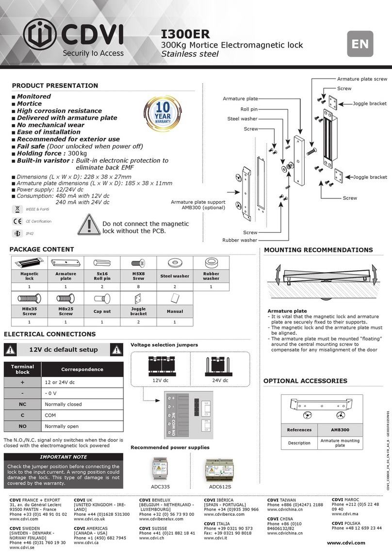 CDVI I300ER User manual