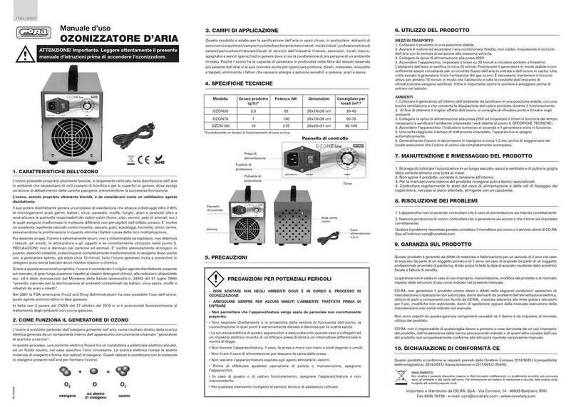 CORA OZONE Series Use manual