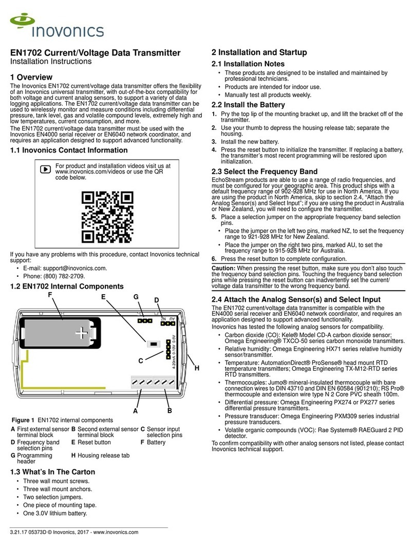 Inovonics EN1702 installation instructions
