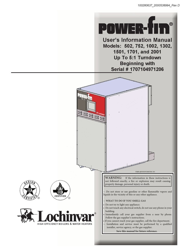 Lochinvar Power-fin 502 User's information manual