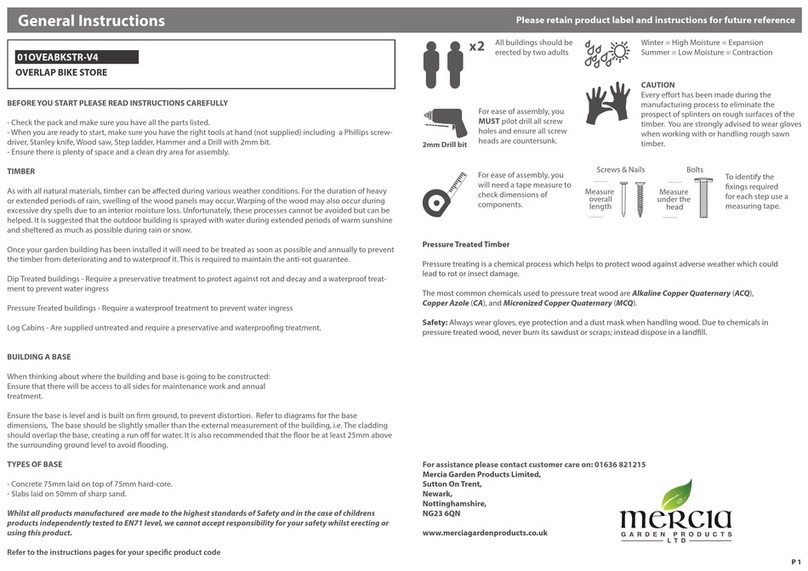 Mercia Garden Products 01OVEABKSTR-V4 General instructions