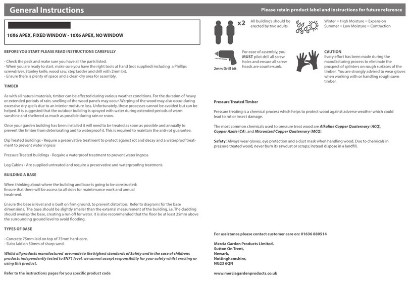 Mercia Garden Products 01PTOSBA1006DDFW-V1 Instruction manual