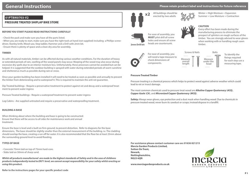 Mercia Garden Products 01PTBIK0703-V2 General instructions Mercia Garden Products 01PTBIK0703-V2 General instructions