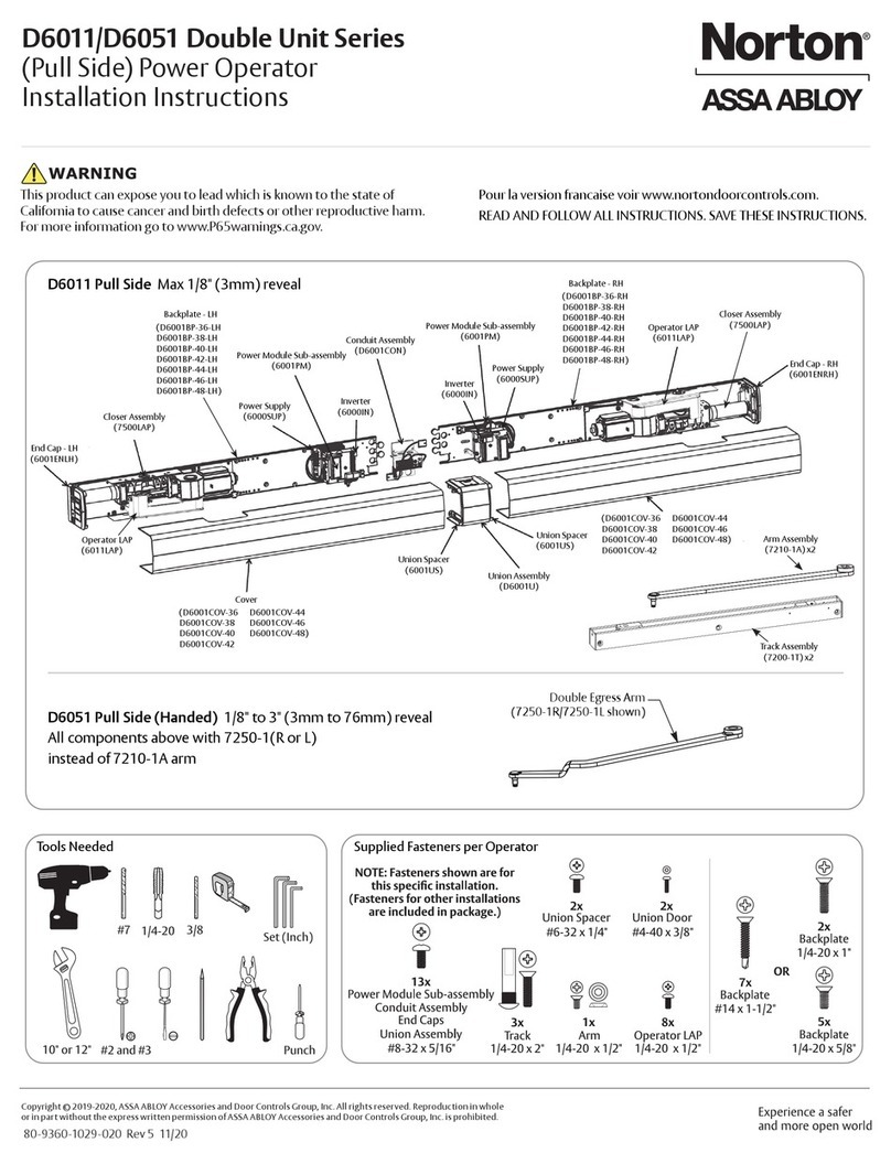Assa Abloy Norton Double D6011 Series User manual Assa Abloy Norton Double D6011 Series User manual