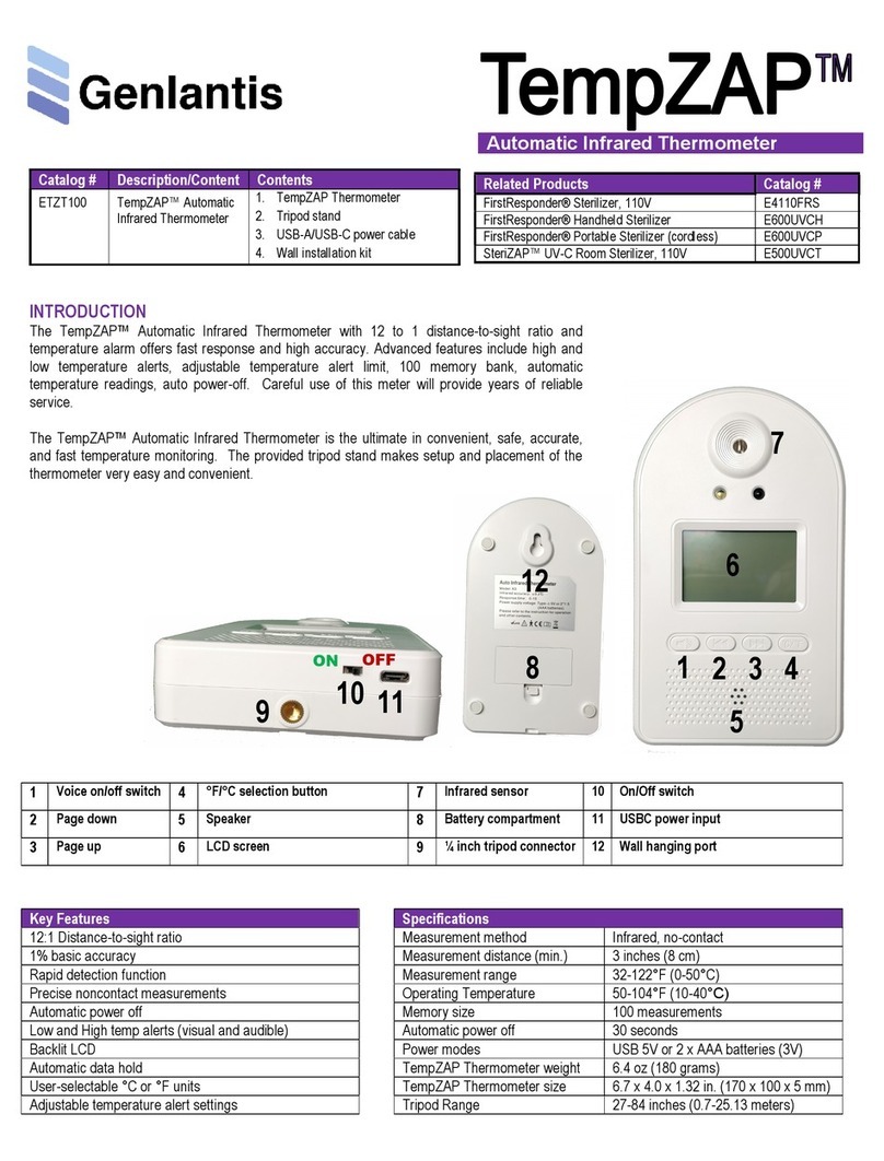 Genlantis TempZAP ETZT100 manual