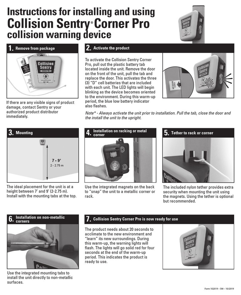 Collision Sentry Corner Pro Instructions for installing and using