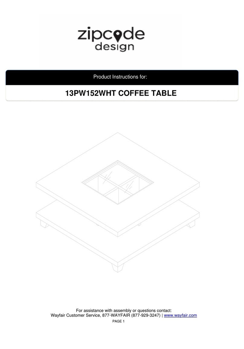 Wayfair ZIPCODE DESIGN 13PW152WHT Product instructions Wayfair ZIPCODE DESIGN 13PW152WHT Product instructions