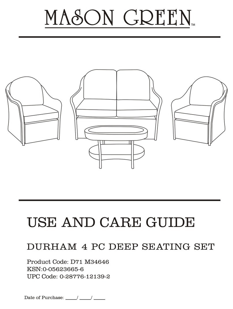 Mason Green DURHAM D71 M34646 Use and care guide