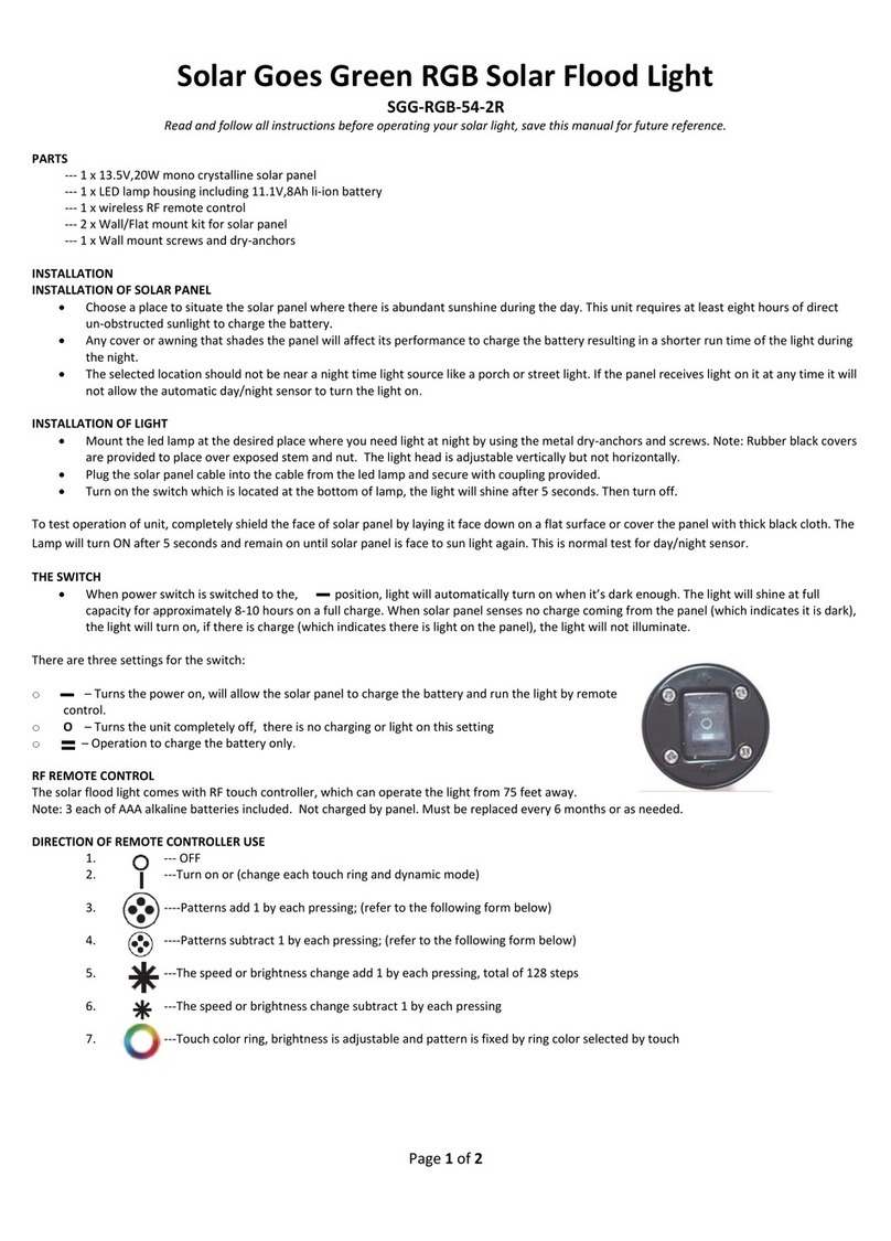 Solar Goes Green SGG-RGB-54-2R User manual