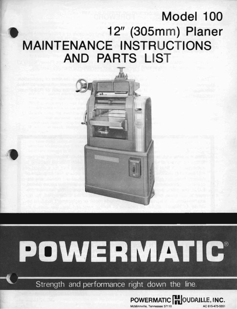 Powermatic 100 Maintenance instructions and parts list