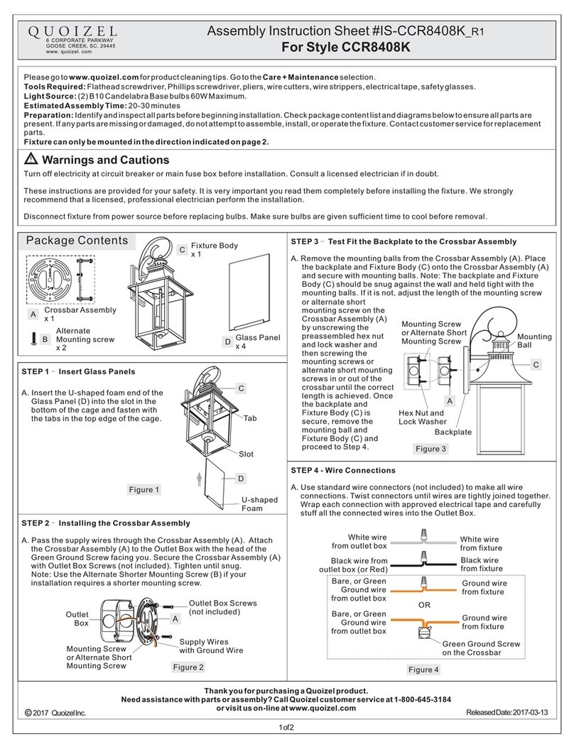 Quoizel CCR8408K Mounting instructions