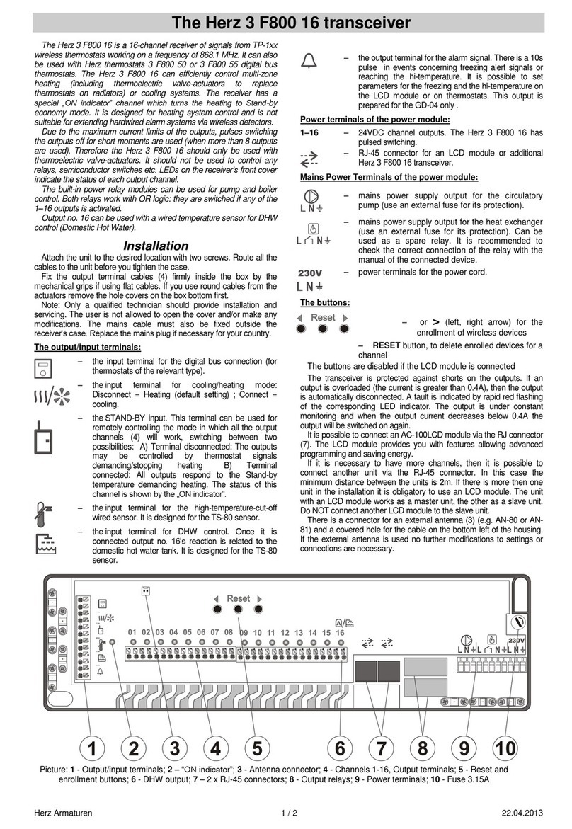 Herz 3 F800 16 quick start guide