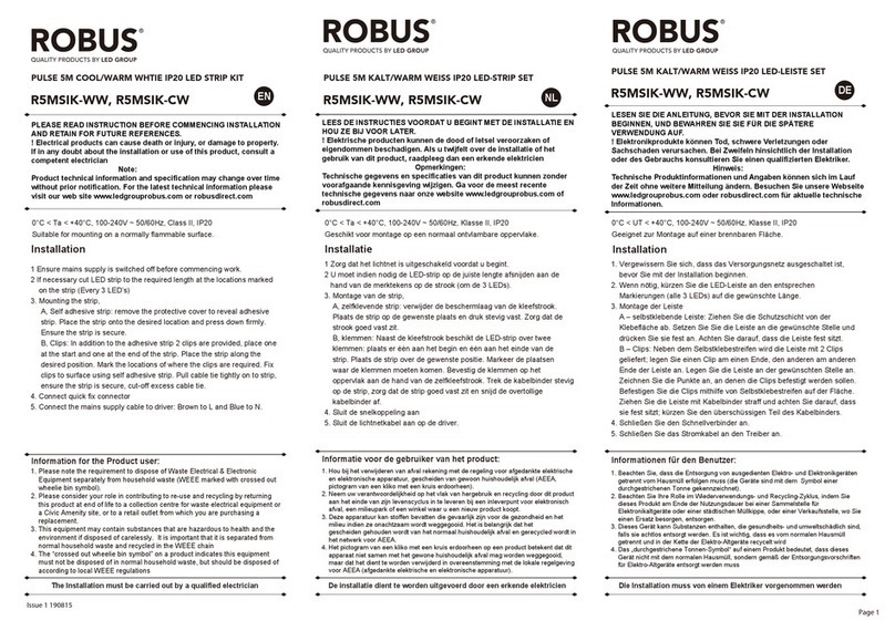 LED Group ROBUS R5MSIK-WW User manual