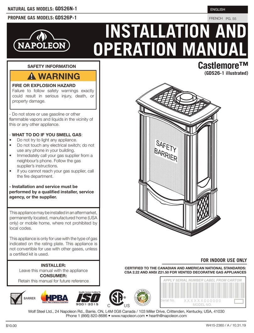 Napoleon GDS26P-1 Installation and operation manual