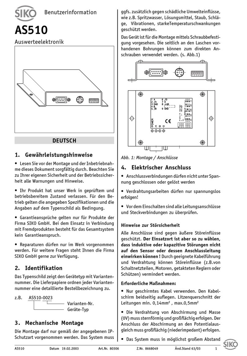 Siko AS510 Operation manual