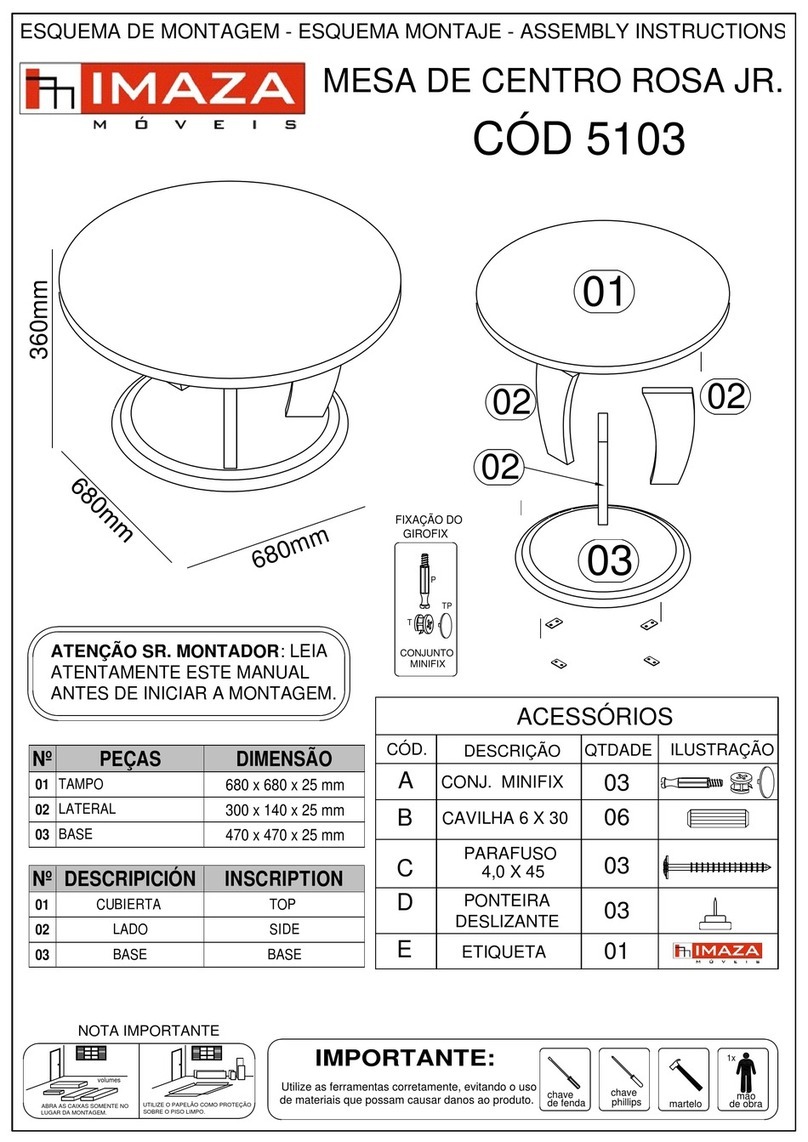 IMAZA MOVEIS ROSA JR 5103 Assembly instructions